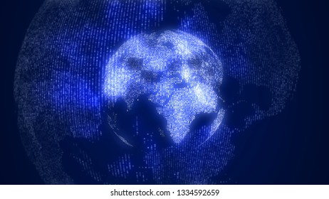 Global technology world map, globe worldmap icon, 3d rendering backgroung