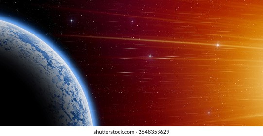 Global warming. Increase in direct sunlight reaching the earth. Solar flare. Collage, not AI.
