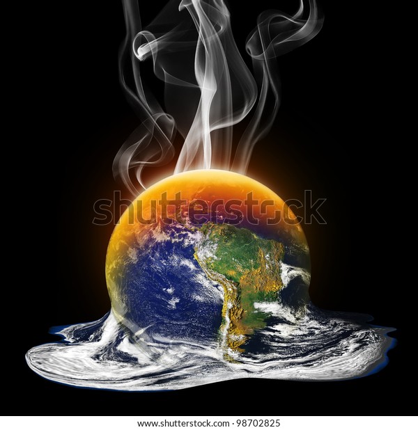 地球を溶かす地球温暖化 のイラスト素材
