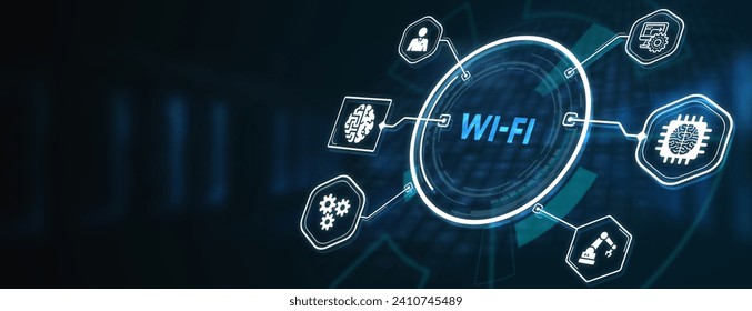 Global Wi-Fi wireless internet technology concept. 3d illustration