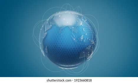 Global World Network Communication Technology. 3d Rendering