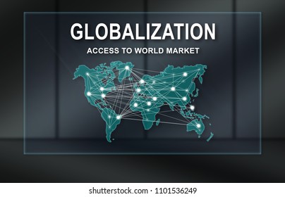 Globalization concept on dark background