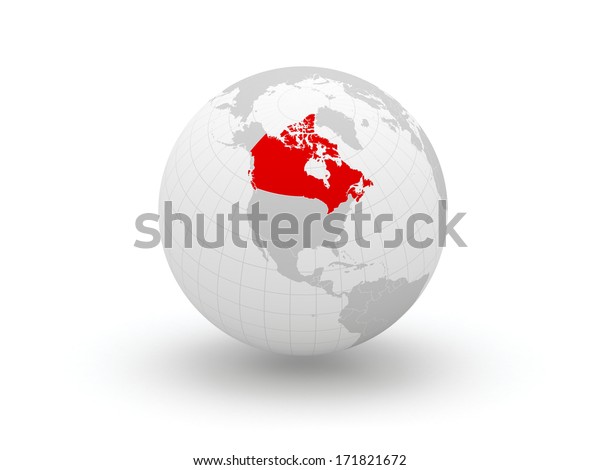 Globe 3d Canada Elements This Image Stock Illustration 171821672