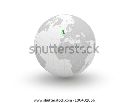 Globe. 3d. England. Elements of this image furnished by NASA