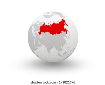Globe. 3d. Russia. Elements of this image furnished by NASA