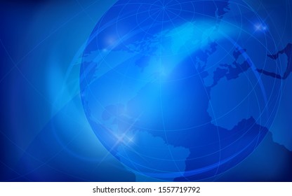 Globe earth background in blue. Icon for business, Sciense background, education sign