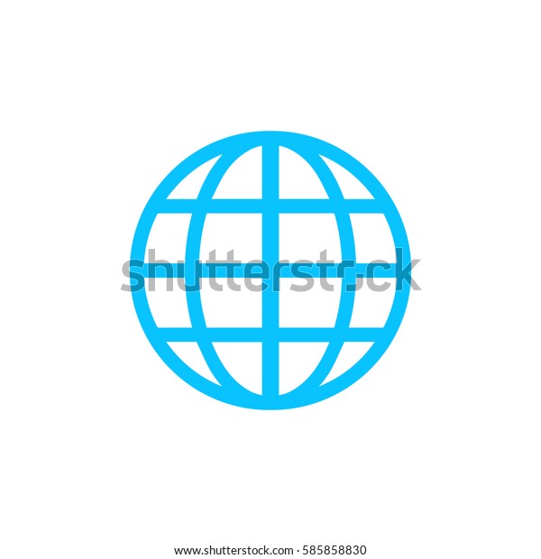 Globe Icon Flat Simple Blue Pictogram Stock Illustration 585858830 ...