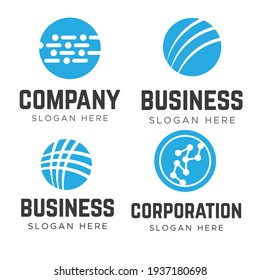 Globe Icon. Globe Tech Logo Company. Data Logotype.