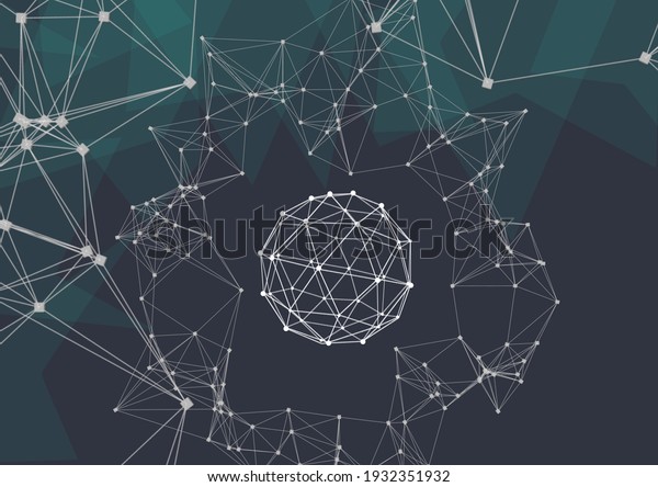 Globe of network of connections against plexus\
networks on black background. global networking and business\
technology concept