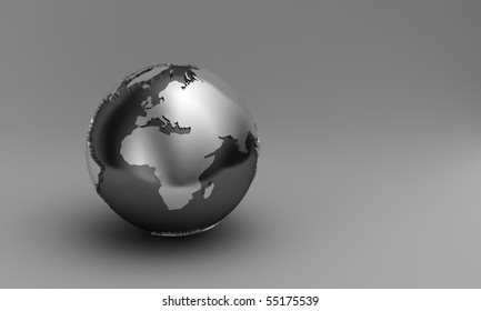 Globe showing Europe and Africa over gradient background