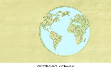 Globe, world map concept. background. papercut