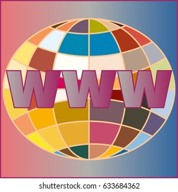 Globe WWW. SEO and browser development symbol.