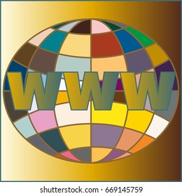 Globe WWW. SEO and browser development symbol.