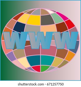Globe WWW. SEO and browser development symbol.
