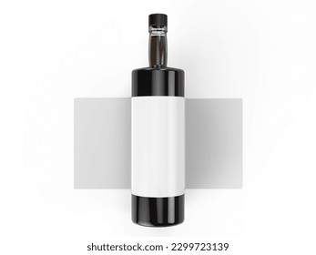 Glossy Alcohol Bottle Mockup that Emphasizes Your Design with a High-End Finish - isolated on white background - 3D rendering - Powered by Shutterstock