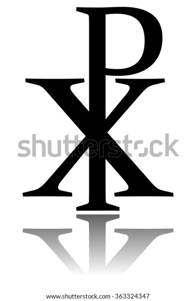 Glossy Chi Rho Symbol Drop Shadow Stock Illustration 363324347