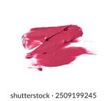 Glossy Dark Pink Matte Lipstick Smear With A Sleek Gleaming Texture Brush Stroke On White Background