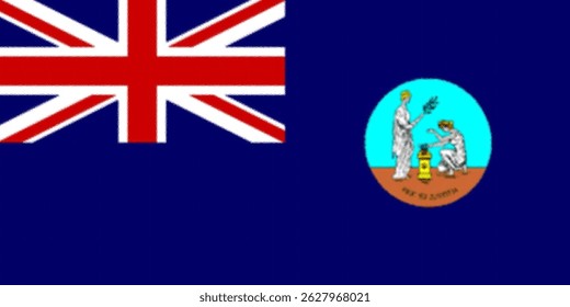 Bandera de cristal brillante de San Vicente colonial. Los habitantes indígenas de las islas de San Vicente y las Granadinas eran varios grupos amerindios.