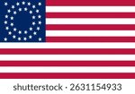 Glossy glass flag of United States of America (1863-1865) In 1863, one star was added, representing West Virginia, bringing the total number of stars to 35.