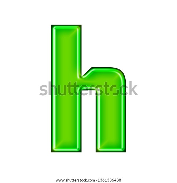 Glossy Green Metallic Letter H Lowercase Stock Illustration 1361336438 ...