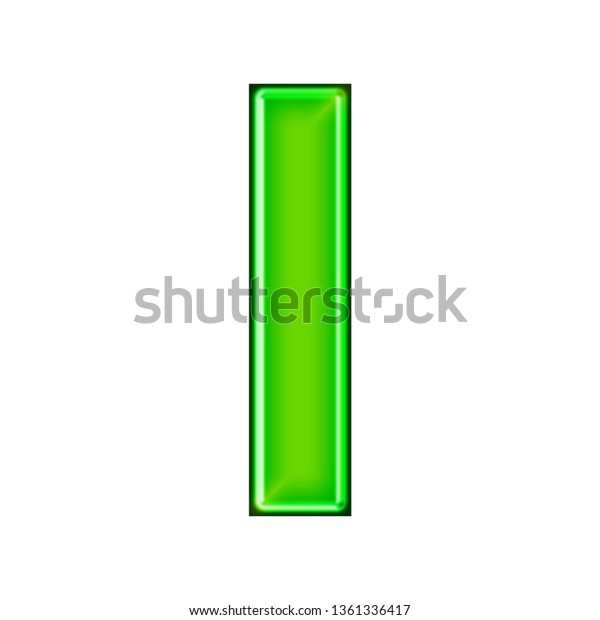 Glossy Green Metallic Letter L Lowercase Stock Illustration 1361336417