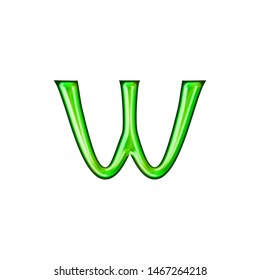 Glowing Green Letter W Lowercase 3d Stock Illustration 1236118783 ...