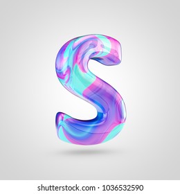 Glossy Holographic Letter S Uppercase 3d Stock Illustration 1036532590 ...