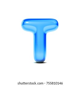 Glossy Letter T Bubble Font Isolated Stock Illustration 755810146 ...