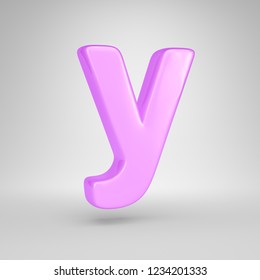 Glossy Violet Glitering Letter Y Lowercase Stock Illustration 765022264