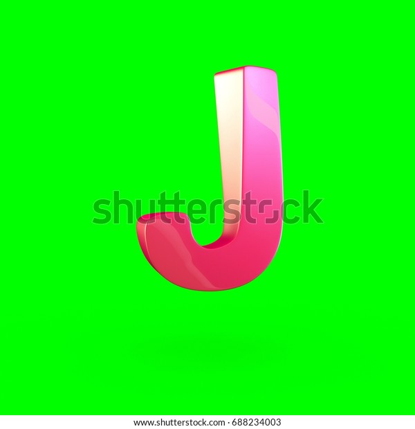 Glossy Pink Letter J Uppercase 3d Stock Illustration