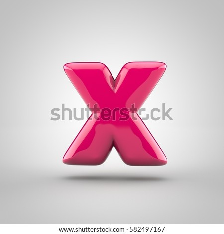 Glossy Pink Paint Letter X Lowercase Stock Illustration 582497167