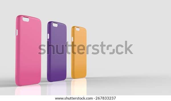 Download Glossy Plastic Cases Mockup Smartphone Widescreen Stock Illustration 267833237