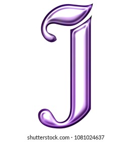 Purple Glass Letter J 3 D Illustration Stock Illustration 1080088316