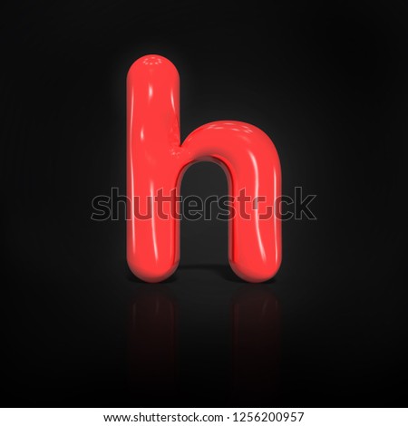Glossy Red Paint Letter H Lowercase Stock Illustration 1256200957