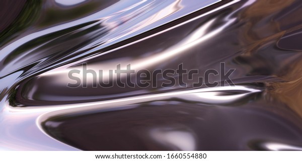 glossy silver\
metal fluid glossy chrome mirror water effect background backdrop\
texture 3d render\
illustration