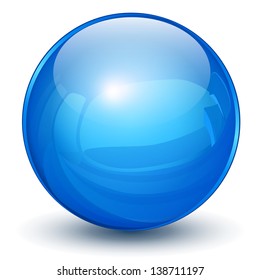 Glossy sphere 3D blue