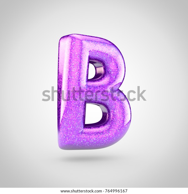 Стоковая иллюстрация «Glossy Violet Glitering Letter B Uppercase ...