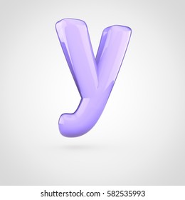 Glossy Violet Glitering Letter Y Lowercase Stock Illustration 765022264