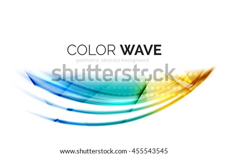 Glossy wave isolated on white background. modern futuristic curve lines, coporate identity design