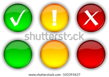 Glossy web security icons and empty buttons set