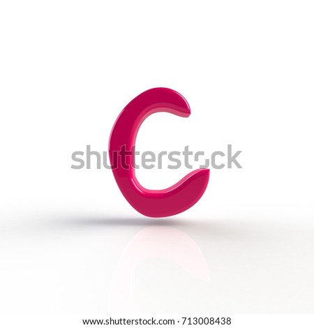 Glossy Yellow Paint Letter C Lowercase Stock Illustration 713008438