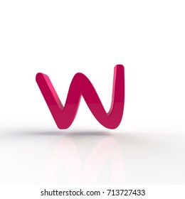 Glossy Pink Paint Letter N Uppercase Stock Illustration 699743203
