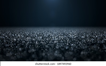 Glow glitter background, Empty space, Stage, Floor, Illustration.