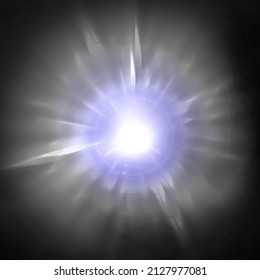 glow light star with space explosion effect 