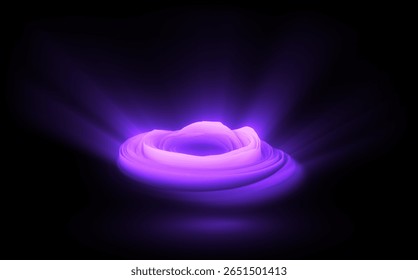 Glow swirl light effect. Circular lens flare. Abstract rotational lines. Power energy element. Luminous sci-fi. Shining neon lights. Magic arena. Swirl trail effect. Glint scene. Dynamic ellipse. 