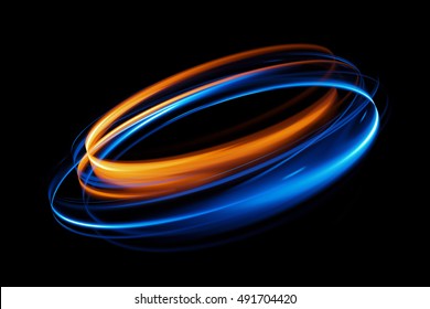Glow swirl light effect. Circular lens flare. Abstract rotational lines. Power energy element. Space for message. luminous background