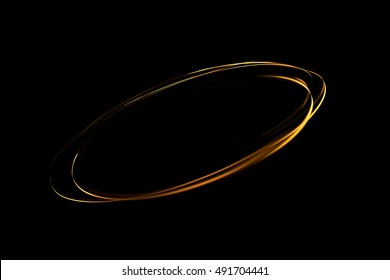 Glow Swirl Light Effect. Circular Lens Flare. Abstract Rotational Lines. Power Energy Element. Space For Message.