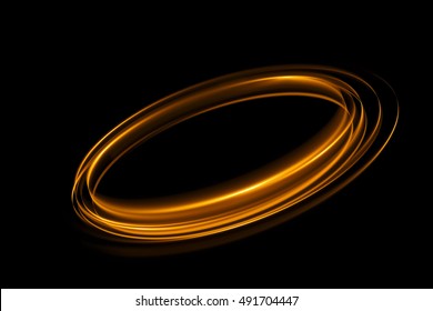 Glow Swirl Light Effect. Circular Lens Flare. Abstract Rotational Lines. Power Energy Element. Space For Message.