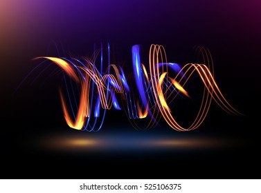 Glow swirl light effect. Circular lens flare. Abstract rotational lines. Power energy 
element. Luminous sci-fi. Shining neon lights cosmic abstract frame. Magic round frame. Swirl trail effect