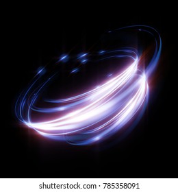 Glow Swirl Light Effect. Circular Lens Flare. Abstract Rotational Lines. Power Energy 
 